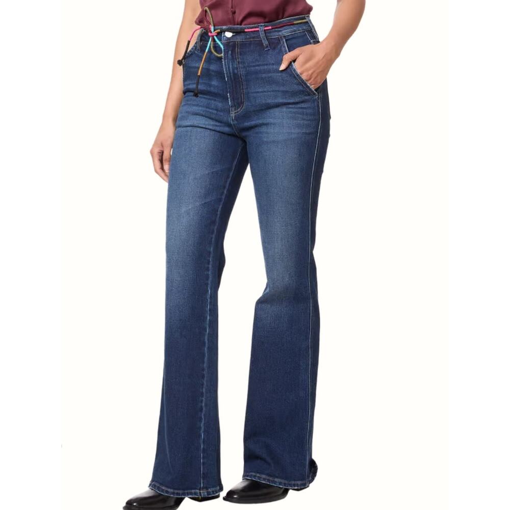 NWT Scotch & Soda The Charm High Rise Flare Jeans Dark Wash Stretch Denim 30/10